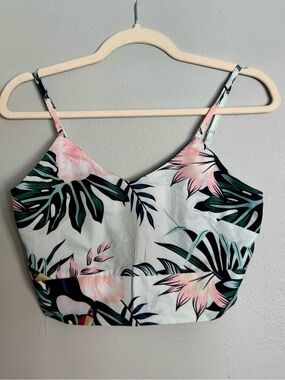 Floral Pink Tropical Print V-Neck Camisole